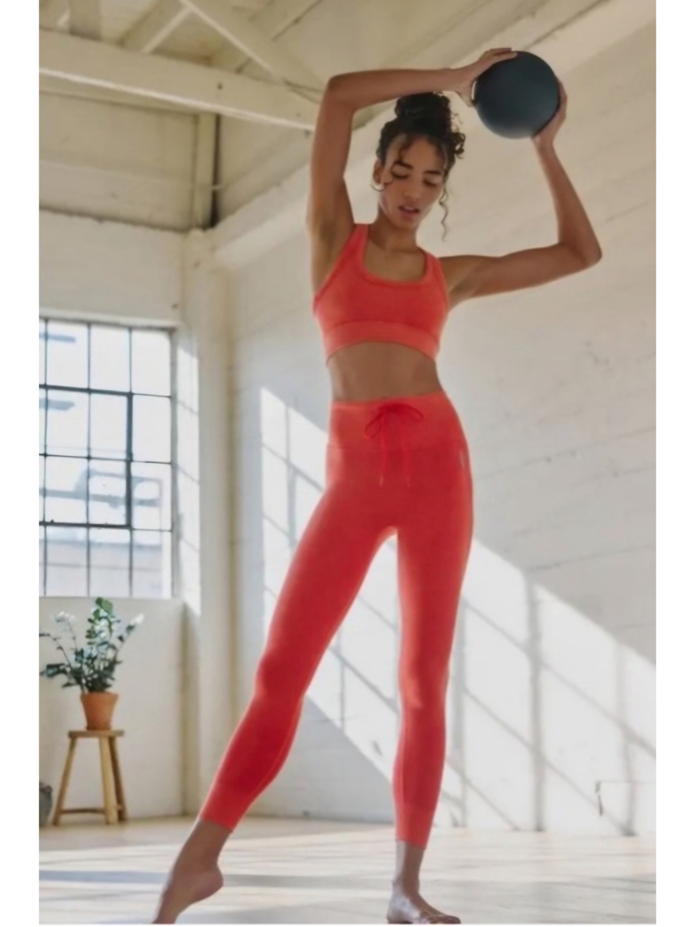 Women's Free People Movement Leggings Size S Red High Rise Drawstring